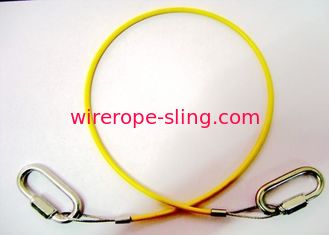 Collegamenti rapidi del cavo metallico del PVC di sollevamento di colore giallo d'acciaio rivestito delle imbracature ad entrambi i lati