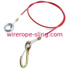 Il PVC rosso ha ricoperto la lunghezza su misura imbracatura del cavo metallico di gancio/giunto circolare improvvisi