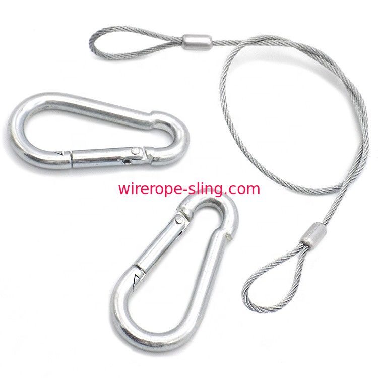Linea 430 imbracature della cordicella di sicurezza del cavo metallico dell'acciaio inossidabile con l'occhio & il gancio