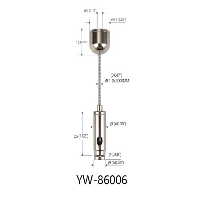 1.2mm Suspended Cable Lighting System Nickel Plated Brass YW86006 0
