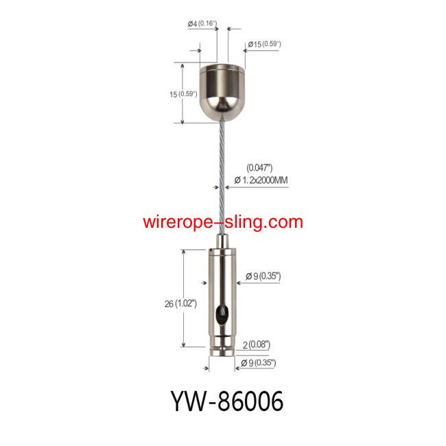 1.2mm Cable Sospensione Appending Kit Nickel Brass Y W86006
