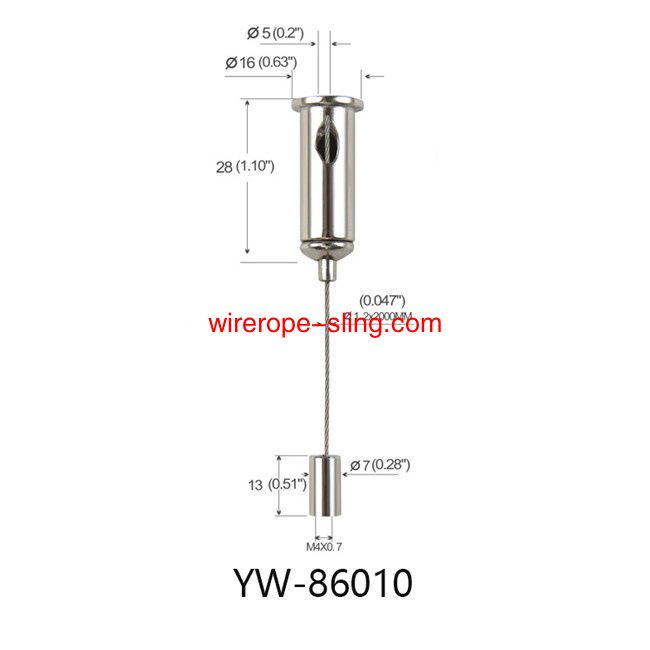 1.2mm Cable Sospensione Appending Kit Nickel Brass Y W86006