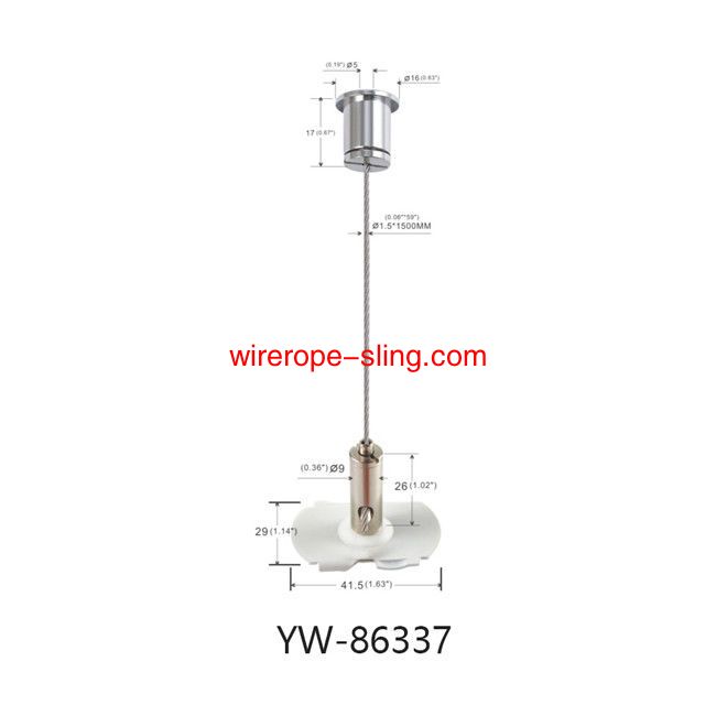 Nickel Pated Brass Wire Sospensione cavo Hanging Kit con Gripper regolabile YW8637