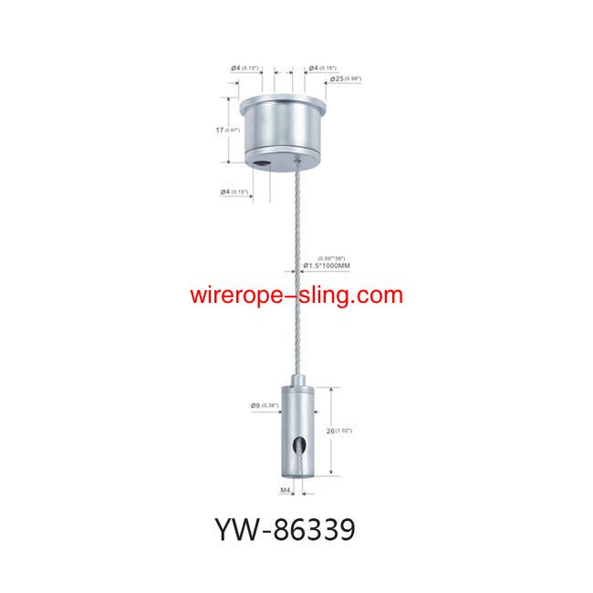 Nickel Pated Brass Wire Sospensione cavo Hanging Kit con Gripper regolabile YW8637