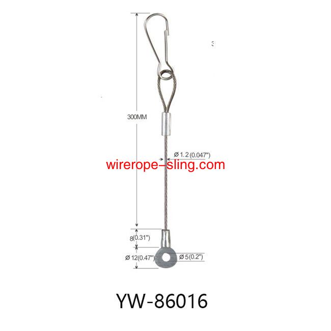 Wire Rope Hanging System Assembly with M5 Male Thread Use for Sling YW86015
