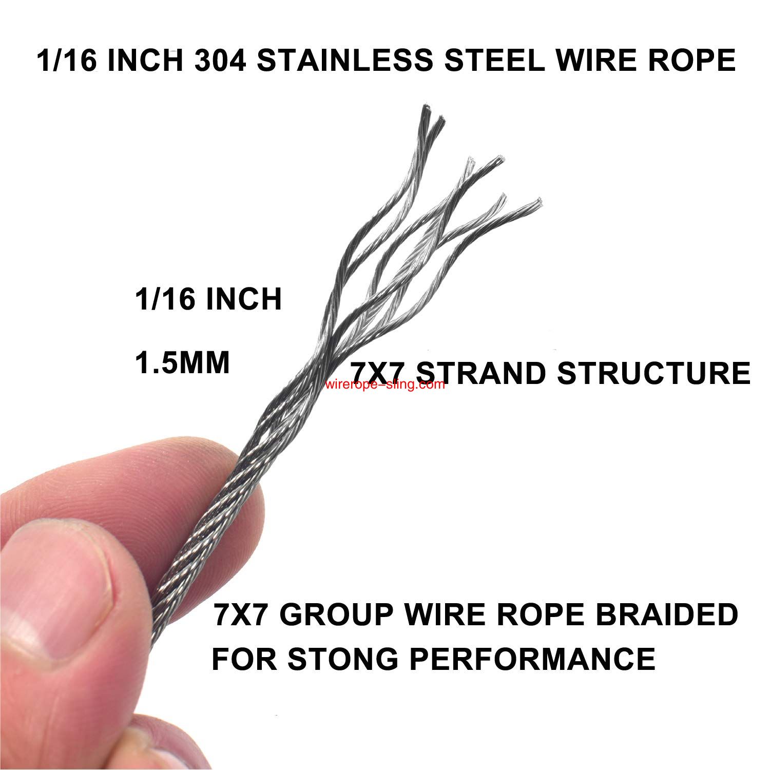 1/16 Vinyl Coated Wire Rope Kit,330 Feet Stainless Steel 304 Wire Rope con 50 PCS Aluminum Crimping Loop e 10 PCS Clamps