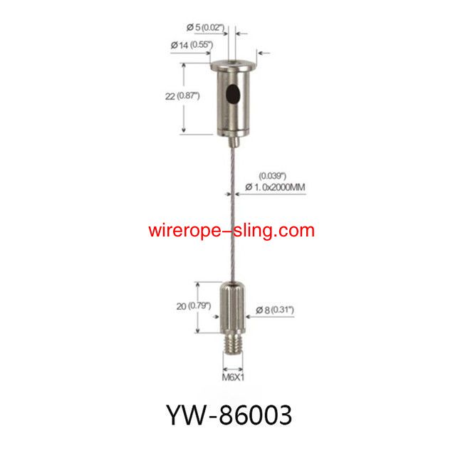 Adattabile pannello di sicurezza a filo da sospensione Kit di sistema cromato YW86001