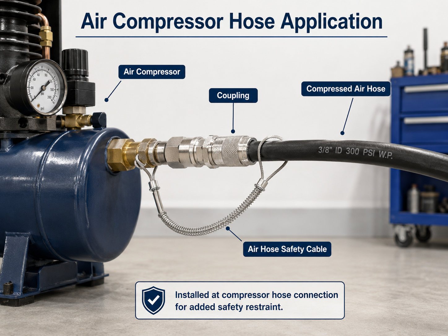 air hose safety cable