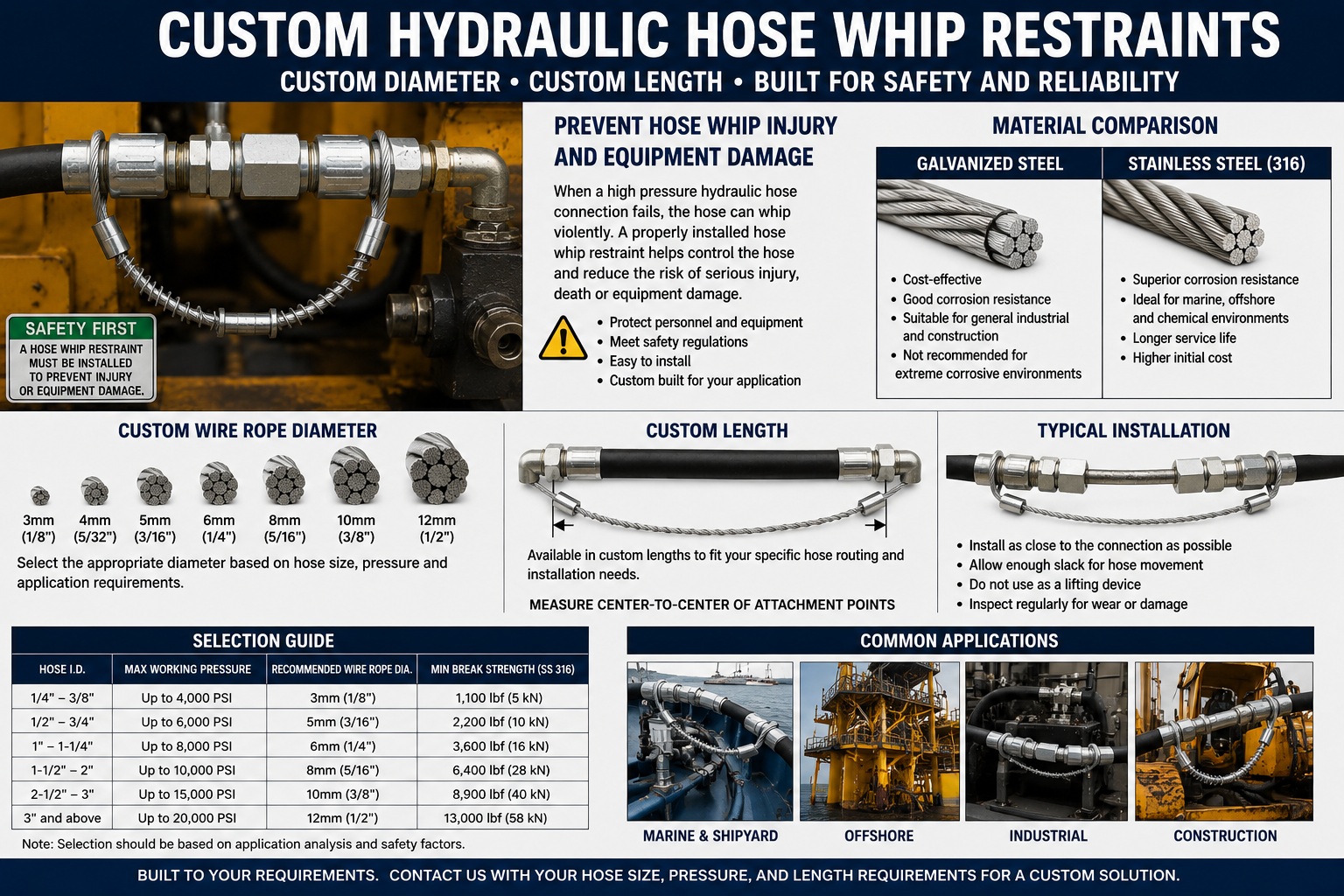 Custom length trattenuta della frusta del tubo idraulico for high pressure hose connection Custom length trattenuta della frusta del tubo idraulico for high pressure hose connection