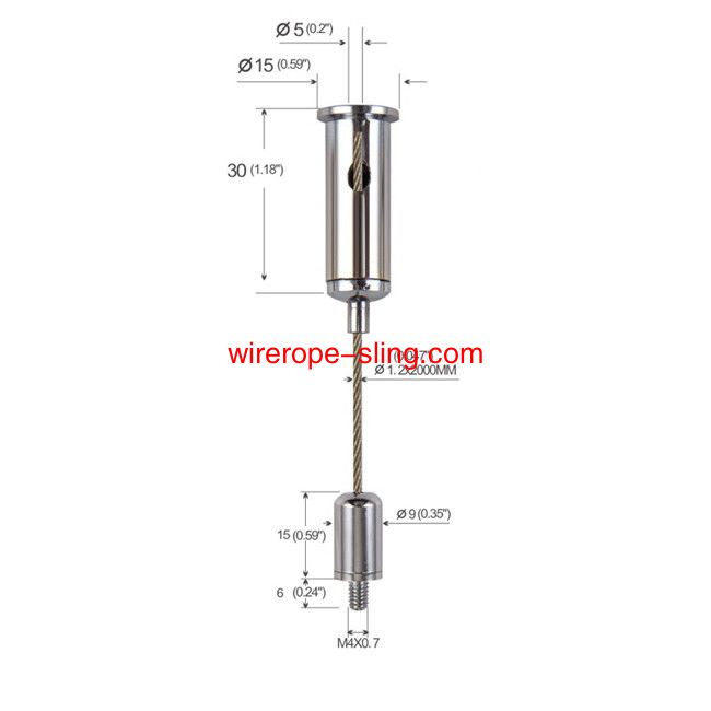 M4 Crack Chrome Plated Brass Cable Hanging Kit Display System Regolabile YW86008